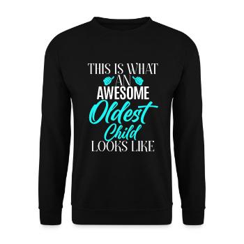 Oldest Child Gifts - Unisex Sweatshirt - black - Front - Alina (178cm) & Michal (187cm)