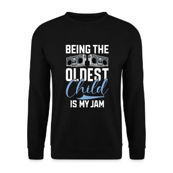 Oldest Child Gifts - Unisex Sweatshirt - black - Front - Alina (178cm) & Michal (187cm)