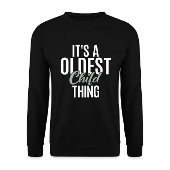 Oldest Child Gifts - Unisex Sweatshirt - black - Front - Alina (178cm) & Michal (187cm)