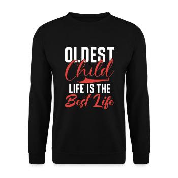 Oldest Child Gifts - Unisex Sweatshirt - black - Front - Alina (178cm) & Michal (187cm)
