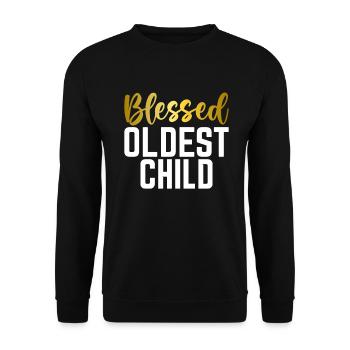 Oldest Child Gifts - Unisex Sweatshirt - black - Front - Alina (178cm) & Michal (187cm)