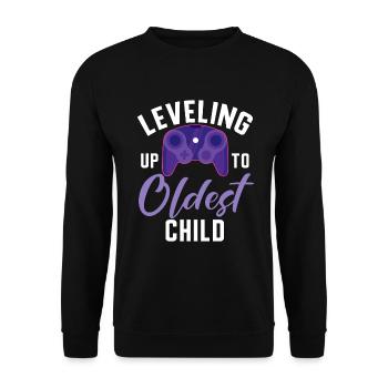 Oldest Child Gifts - Unisex Sweatshirt - black - Front - Alina (178cm) & Michal (187cm)