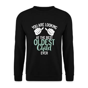 Oldest Child Gifts - Unisex Sweatshirt - black - Front - Alina (178cm) & Michal (187cm)