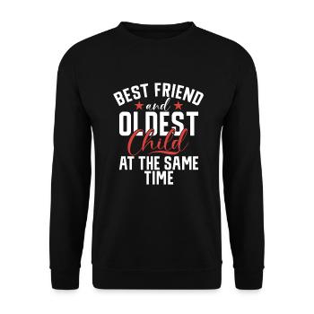 Oldest Child Gifts - Unisex Sweatshirt - black - Front - Alina (178cm) & Michal (187cm)