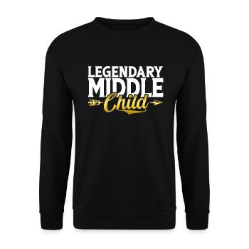 Middle Child Gifts - Unisex Sweatshirt - black - Front - Alina (178cm) & Michal (187cm)