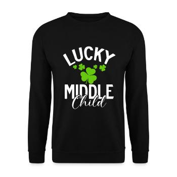 Middle Child Gifts - Unisex Pullover - Schwarz - Vorne - Alina (178cm) & Michal (187cm)