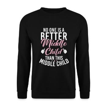 Middle Child Gifts - Unisex Sweatshirt - black - Front - Alina (178cm) & Michal (187cm)