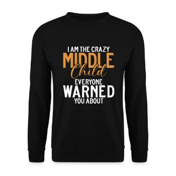 Middle Child Gifts - Unisex Sweatshirt - black - Front - Alina (178cm) & Michal (187cm)