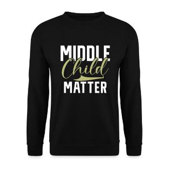Middle Child Gifts - Unisex Pullover - Schwarz - Vorne - Alina (178cm) & Michal (187cm)