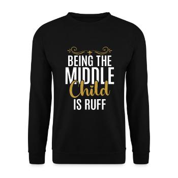 Middle Child Gifts - Unisex Sweatshirt - black - Front - Alina (178cm) & Michal (187cm)