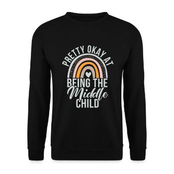 Middle Child Gifts - Unisex Pullover - Schwarz - Vorne - Alina (178cm) & Michal (187cm)
