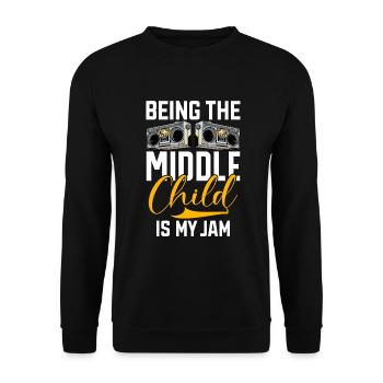 Middle Child Gifts - Unisex Sweatshirt - black - Front - Alina (178cm) & Michal (187cm)