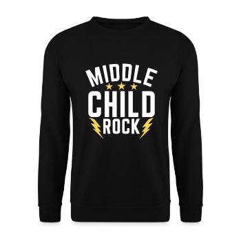 Middle Child Gifts - Unisex Pullover - Schwarz - Vorne - Alina (178cm) & Michal (187cm)