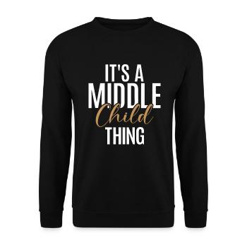 Middle Child Gifts - Unisex Sweatshirt - black - Front - Alina (178cm) & Michal (187cm)