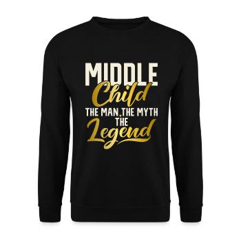 Middle Child Gifts - Unisex Sweatshirt - black - Front - Alina (178cm) & Michal (187cm)