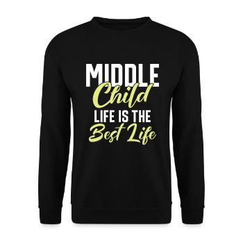 Middle Child Gifts - Unisex Sweatshirt - black - Front - Alina (178cm) & Michal (187cm)