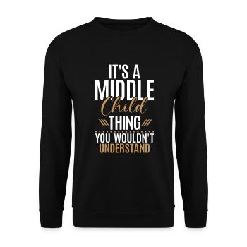 Middle Child Gifts - Unisex Sweatshirt - black - Front - Alina (178cm) & Michal (187cm)