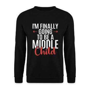 Middle Child Gifts - Unisex Sweatshirt - black - Front - Alina (178cm) & Michal (187cm)