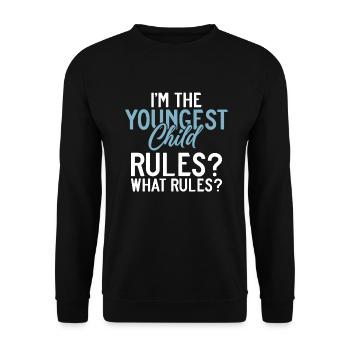 Youngest Child Gift - Unisex Sweatshirt - black - Front - Alina (178cm) & Michal (187cm)