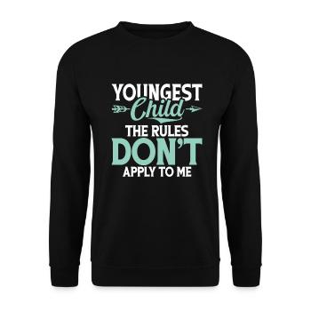 Youngest Child Gift - Unisex Sweatshirt - black - Front - Alina (178cm) & Michal (187cm)