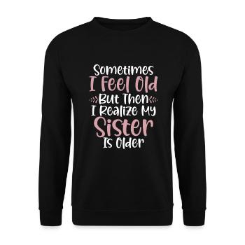 Youngest Child Gift - Unisex Sweatshirt - black - Front - Alina (178cm) & Michal (187cm)