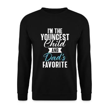 Youngest Child Gift - Unisex Sweatshirt - black - Front - Alina (178cm) & Michal (187cm)