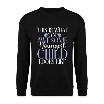 Youngest Child Gift - Unisex Sweatshirt - black - Front - Alina (178cm) & Michal (187cm)