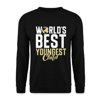 Youngest Child Gift - Unisex Sweatshirt - black - Front - Alina (178cm) & Michal (187cm)