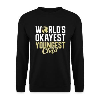 Youngest Child Gift - Unisex Sweatshirt - black - Front - Alina (178cm) & Michal (187cm)