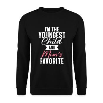 Youngest Child Gift - Unisex Sweatshirt - black - Front - Alina (178cm) & Michal (187cm)