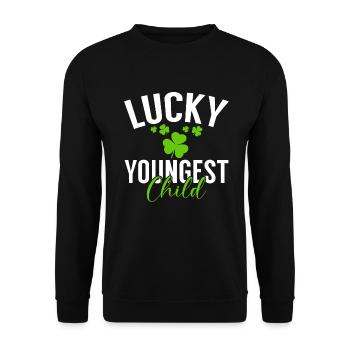 Youngest Child Gift - Unisex Sweatshirt - black - Front - Alina (178cm) & Michal (187cm)