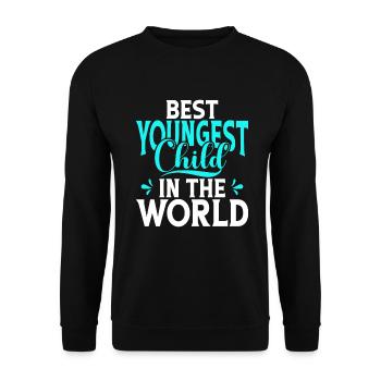 Youngest Child Gift - Unisex Sweatshirt - black - Front - Alina (178cm) & Michal (187cm)