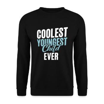 Youngest Child Gift - Unisex Sweatshirt - black - Front - Alina (178cm) & Michal (187cm)