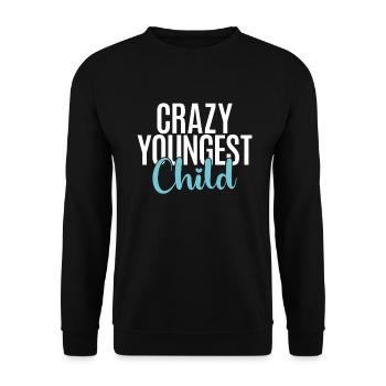 Youngest Child Gift - Unisex Sweatshirt - black - Front - Alina (178cm) & Michal (187cm)