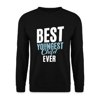 Youngest Child Gift - Unisex Sweatshirt - black - Front - Alina (178cm) & Michal (187cm)