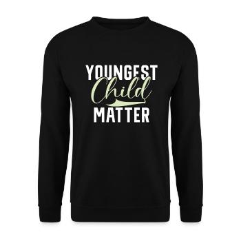 Youngest Child Gift - Unisex Sweatshirt - black - Front - Alina (178cm) & Michal (187cm)