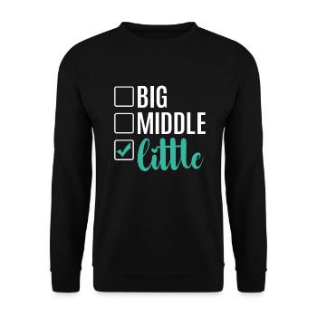 Youngest Child Gift - Unisex Sweatshirt - black - Front - Alina (178cm) & Michal (187cm)