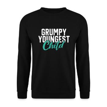 Youngest Child Gift - Unisex Sweatshirt - black - Front - Alina (178cm) & Michal (187cm)