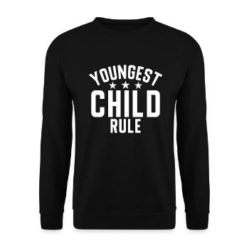 Youngest Child Gift - Unisex Sweatshirt - black - Front - Alina (178cm) & Michal (187cm)