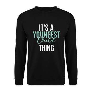 Youngest Child Gift - Unisex Sweatshirt - black - Front - Alina (178cm) & Michal (187cm)