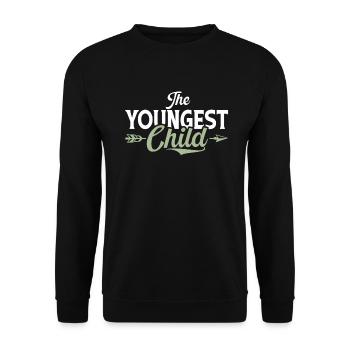 Youngest Child Gift - Unisex Sweatshirt - black - Front - Alina (178cm) & Michal (187cm)