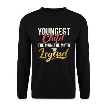 Youngest Child Gift - Unisex Sweatshirt - black - Front - Alina (178cm) & Michal (187cm)