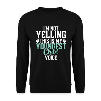 Youngest Child Gift - Unisex Sweatshirt - black - Front - Alina (178cm) & Michal (187cm)