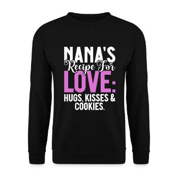 Nana Gifts - Unisex Pullover - Schwarz - Vorne - Alina (178cm) & Michal (187cm)