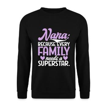 Nana Gifts - Unisex Pullover - Schwarz - Vorne - Alina (178cm) & Michal (187cm)