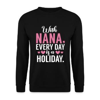 Nana Gifts - Unisex Pullover - Schwarz - Vorne - Alina (178cm) & Michal (187cm)