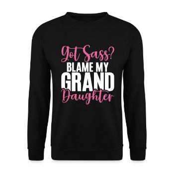 Granddaughter Gifts - Unisex Sweatshirt - black - Front - Alina (178cm) & Michal (187cm)
