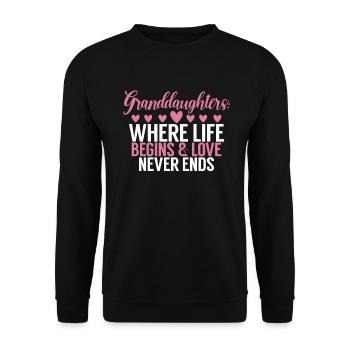 Cadeaux de petite-fille - Sweat-shirt Unisexe - noir - Devant - Alina (178cm) & Michal (187cm)