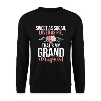Granddaughter Gifts - Unisex Sweatshirt - black - Front - Alina (178cm) & Michal (187cm)