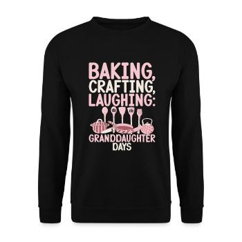 Granddaughter Gifts - Unisex Sweatshirt - black - Front - Alina (178cm) & Michal (187cm)
